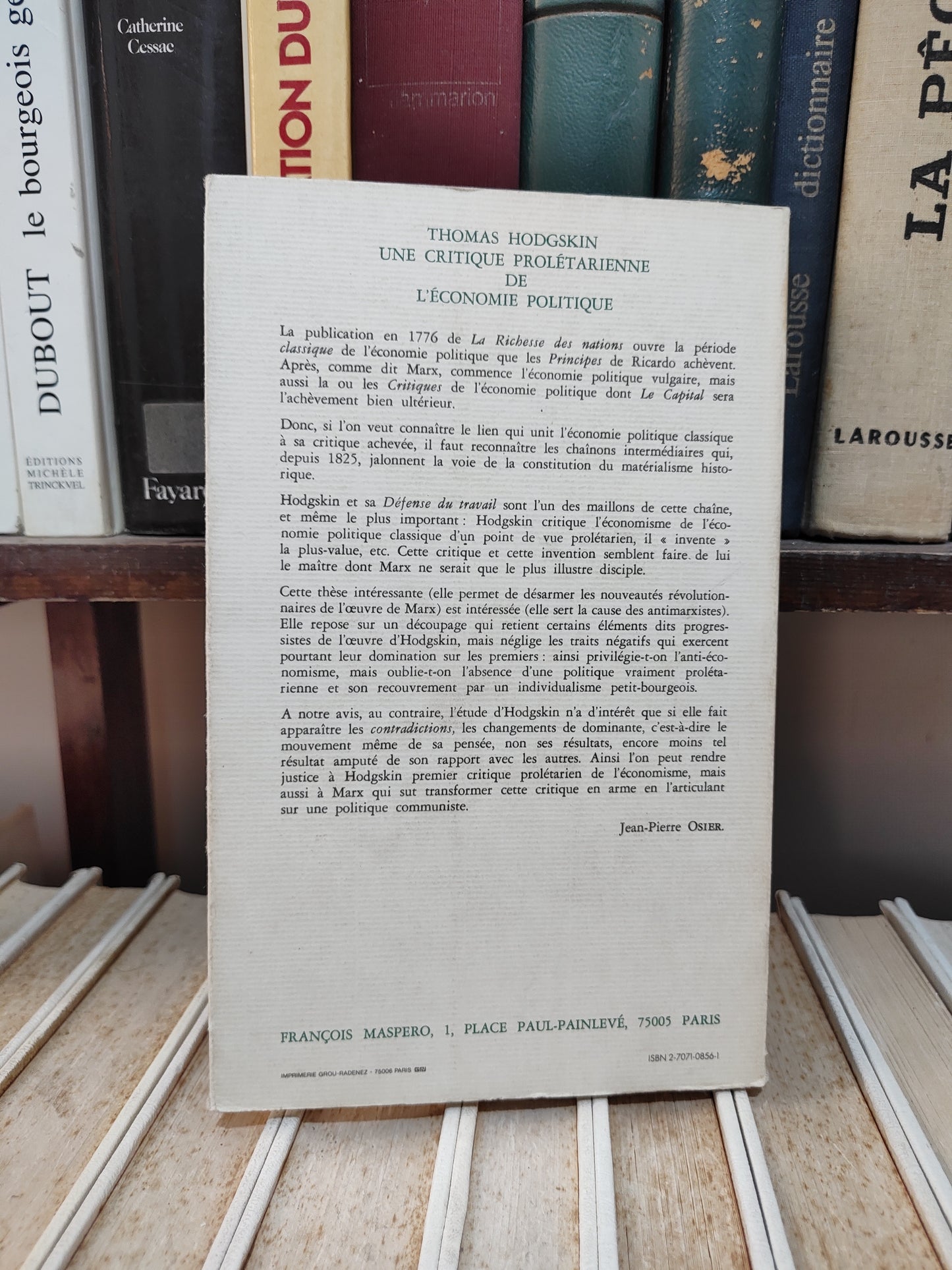 Osier - Thomas Hodgskin : Une critique prolétarienne de l'économie politique