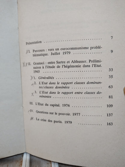 Poulantzas - repères : Hier et aujourd'hui Textes sur l'Etat