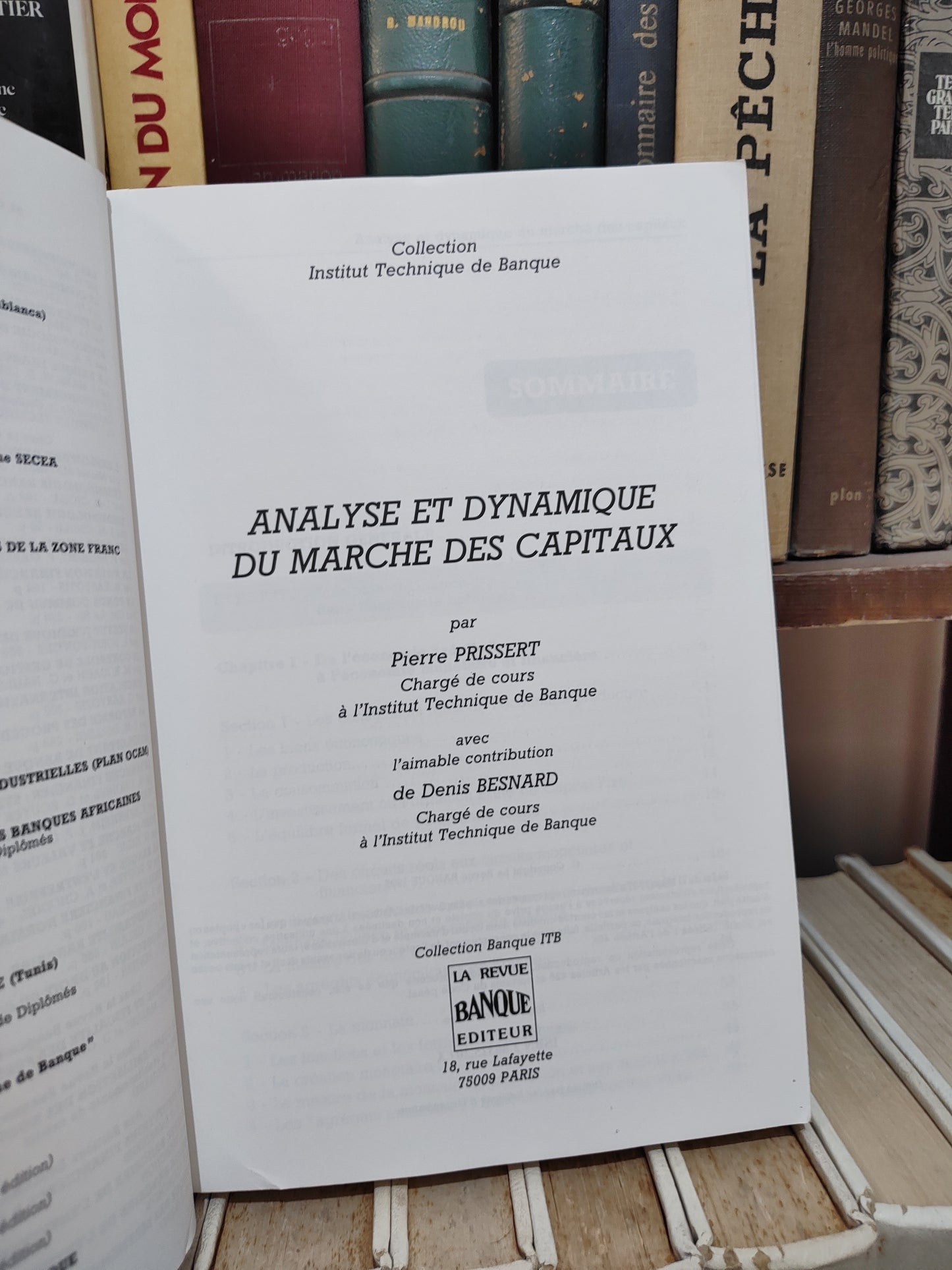 Prissert - Analyse et dynamique du marché des capitaux ; Économie bancaire