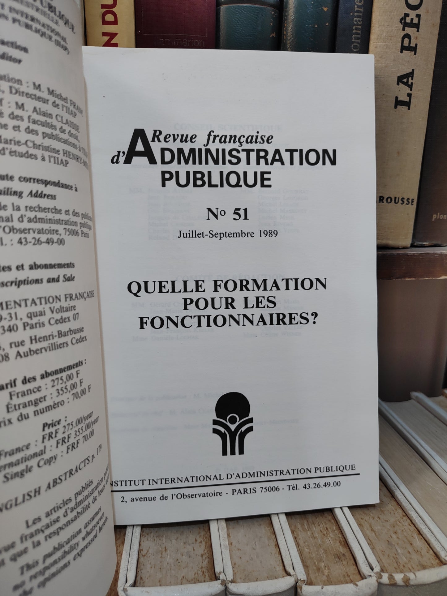 Quelle formation pour les fonctionnaires Revue française d'administration publique n 51