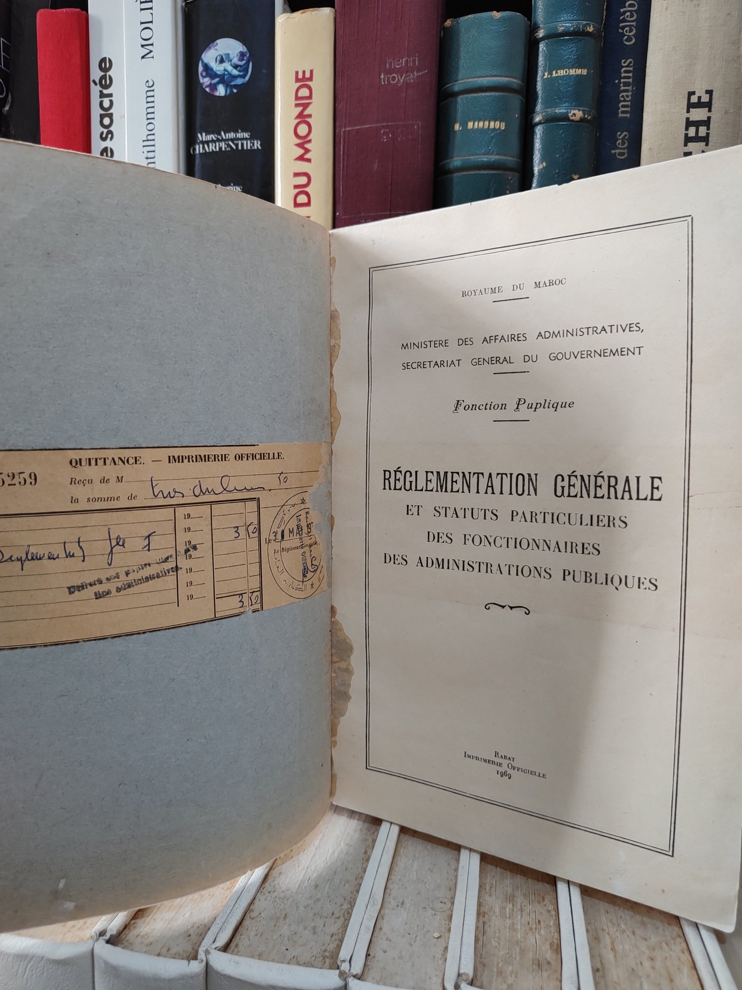 Réglementation générale et statuts particuliers des fonctionnaires des administrations publiques