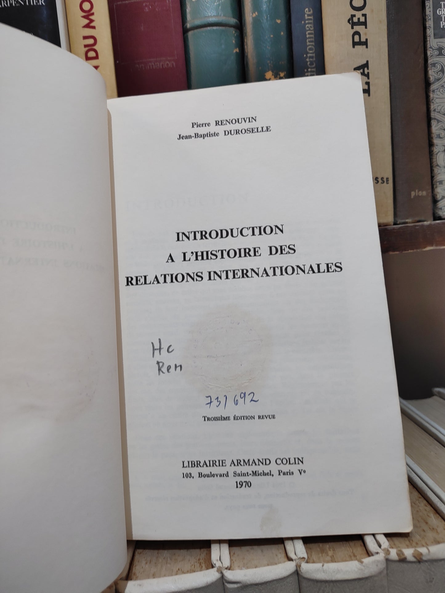 Renouvin - Introduction a l'histoire des relations internationales