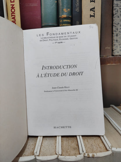 Ricci - Introduction à l'étude du droit