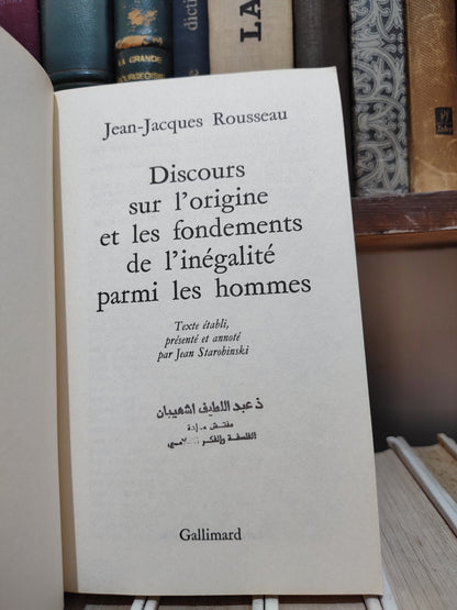 Rousseau - Discours sur l'origine et le fondements de l'inégalité parmi les hommes