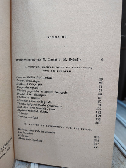 Sartre Un théatre de situations
