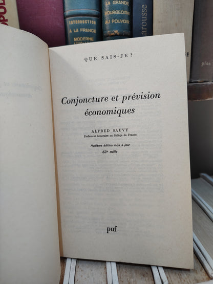 Sauvy - Conjoncture et prévision économiques ; que sais-je