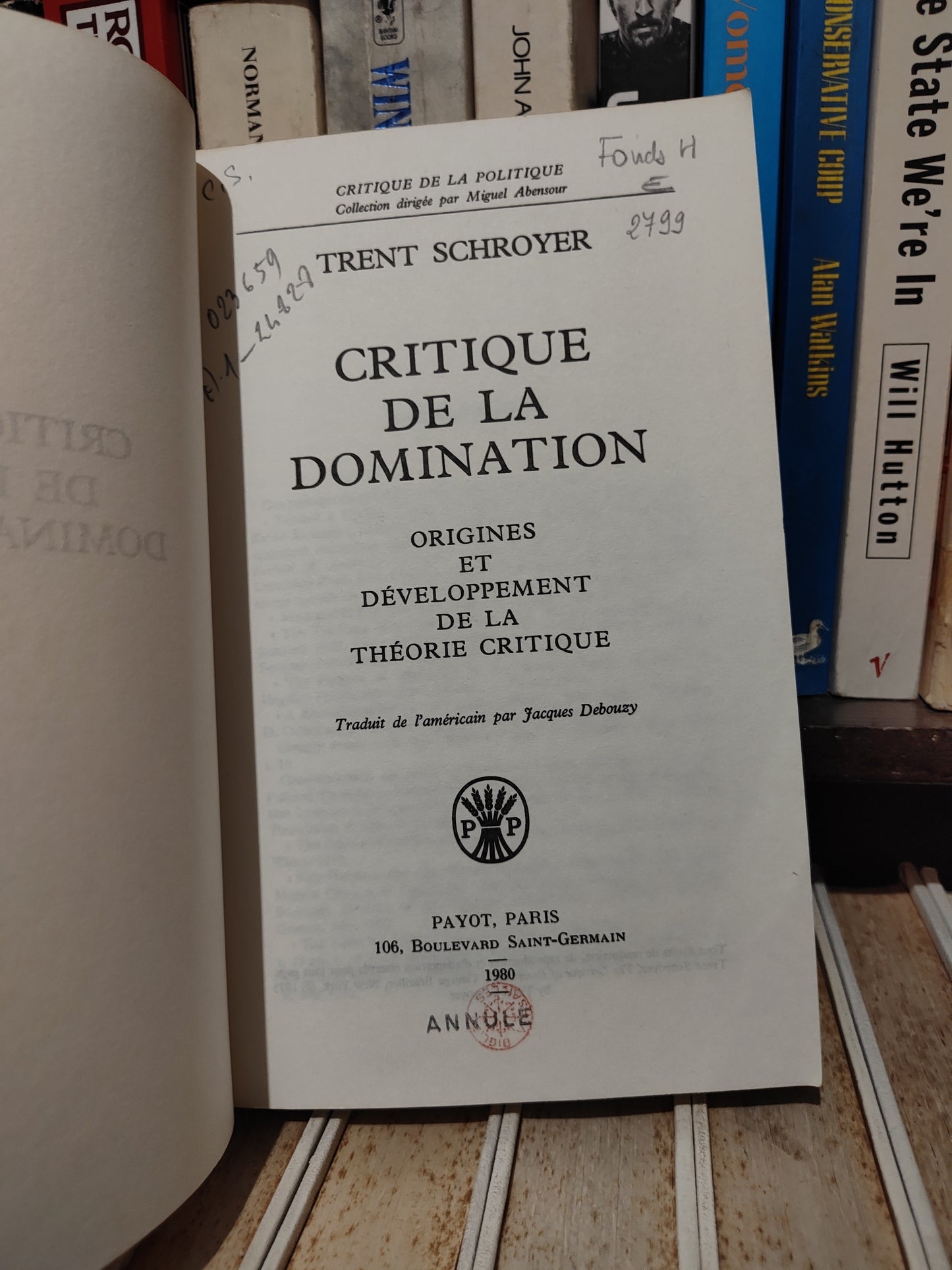 Schroyer - Critique de la domination