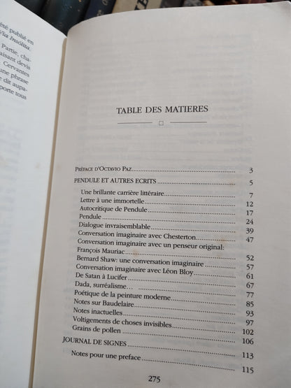 Serra - Journal des signes pendule et autre écrits avec un seul œil