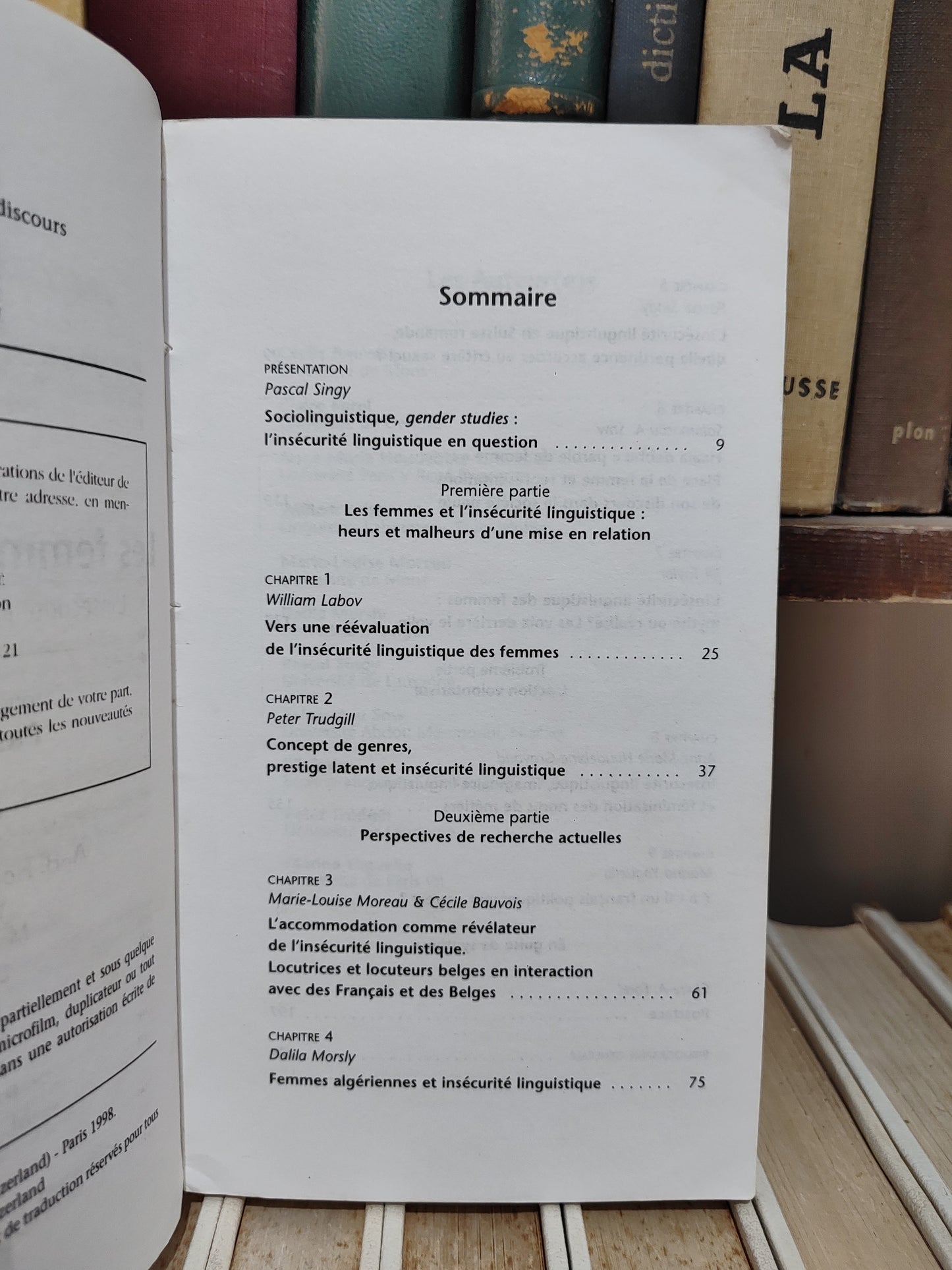 Singy - Les femmes et la langue ; L'insécurité linguistique en question
