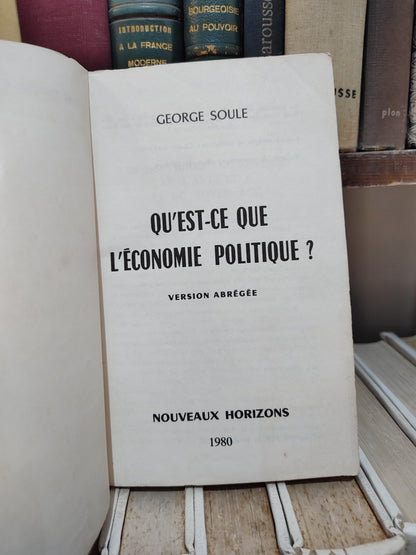 Soule - Qu'est-ce que l'économie politique