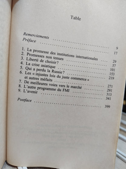 Stiglitz - La grande désillusion