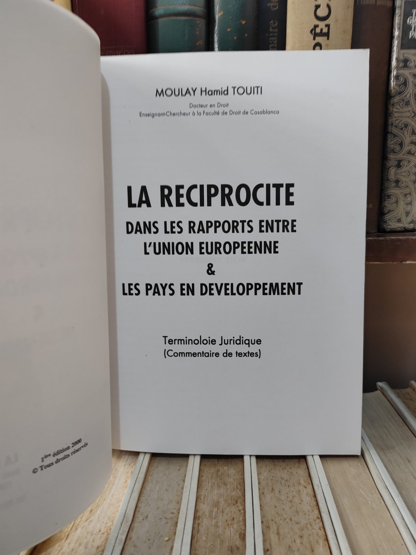 Touiti - La réciprocité dans les rapports entre l'Union Européenne et les pays en développement