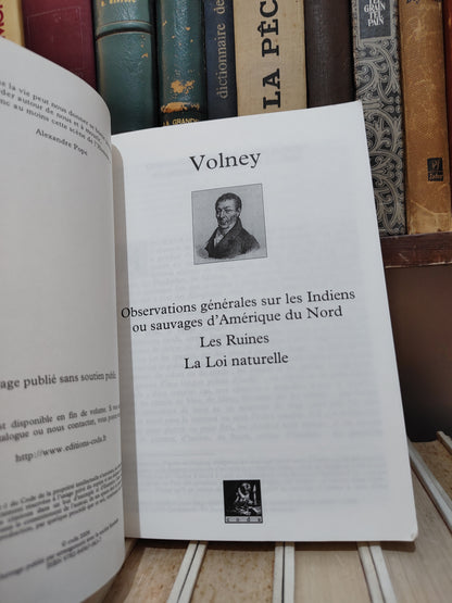 Volney - Observations générales sur les Indiens ou sauvages de l'Amérique du Nord