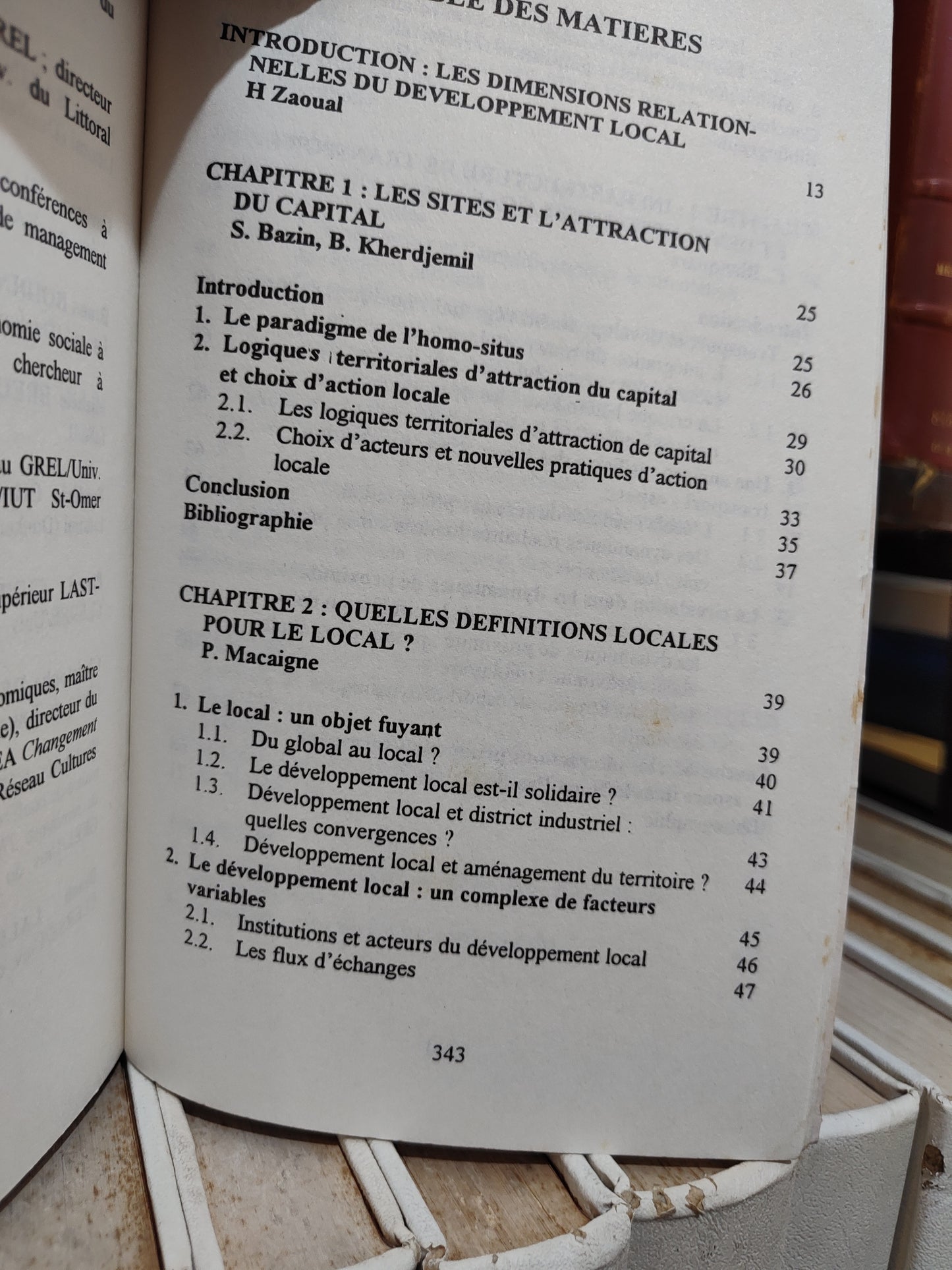 Zaoual - La socio économie des territoires