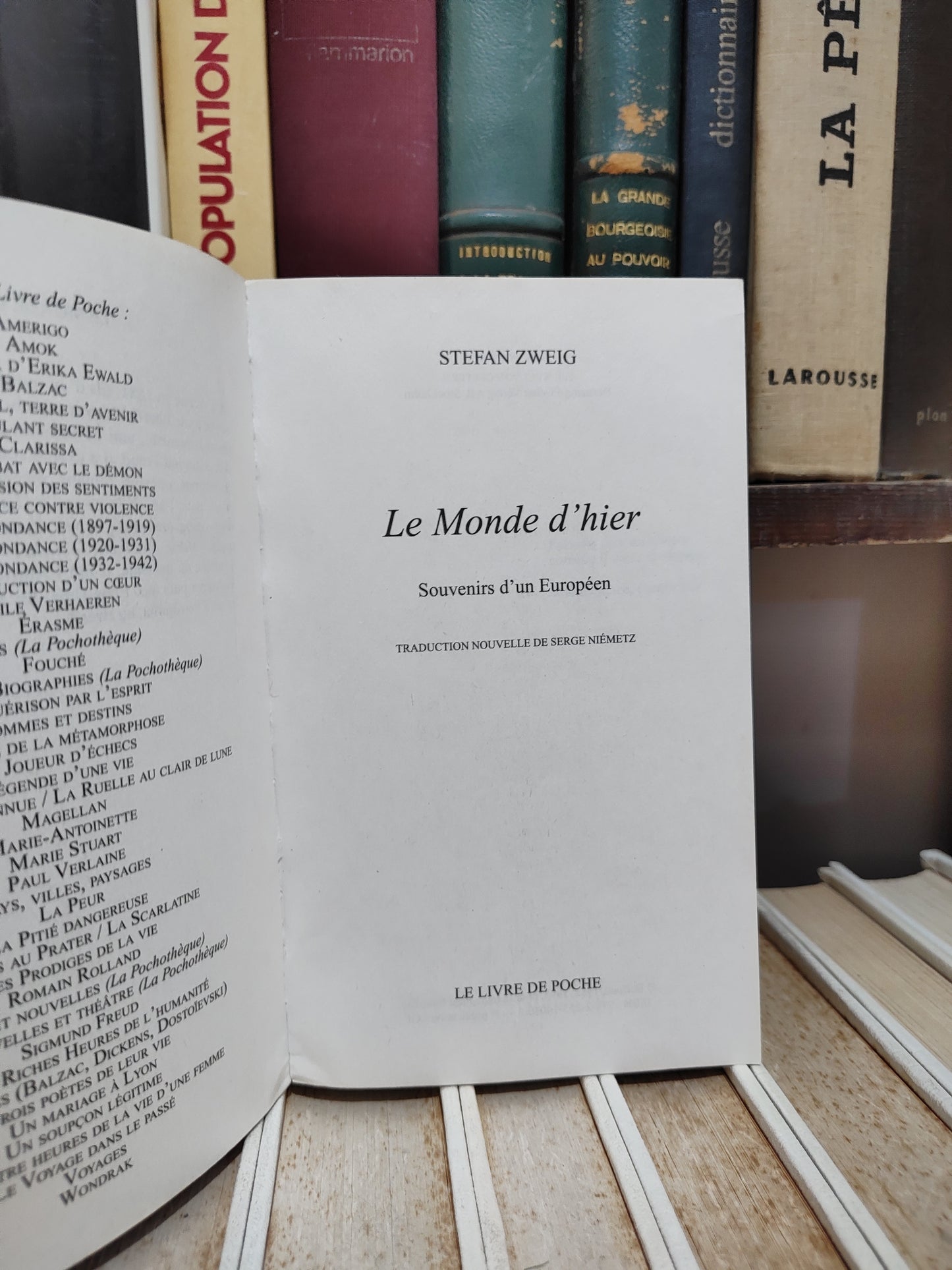 Zweig - Le monde d'hier