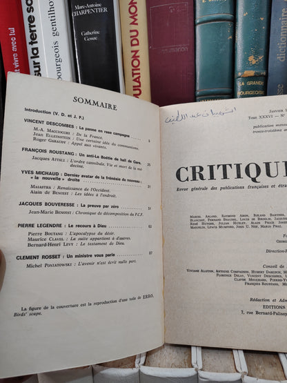 Critique n 392 1980