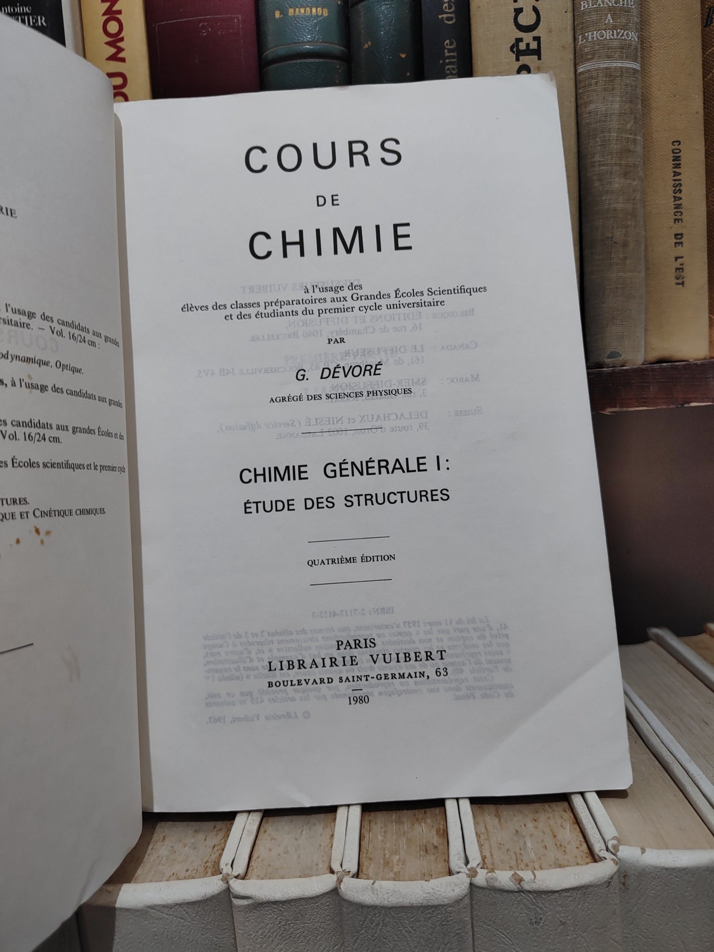 Dévoré - Cours de chimie : Chimie générale