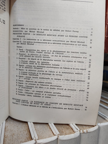 Mirabail La débilité mentale de l'enfant