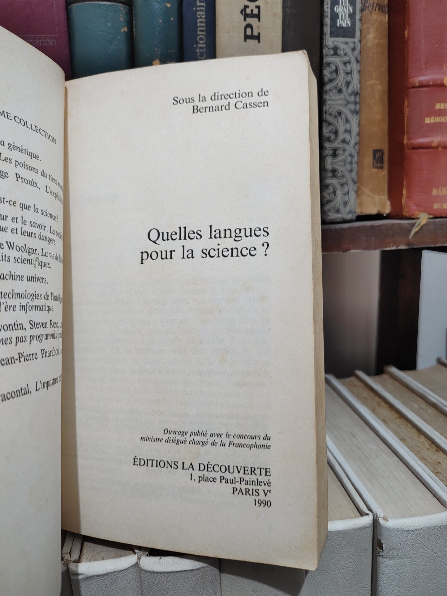 Cassen - Quelle langue pour la science