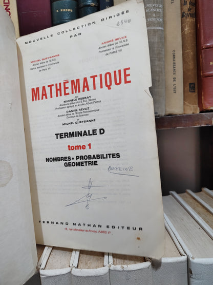 Mathématique Tome 1 Terminale D
