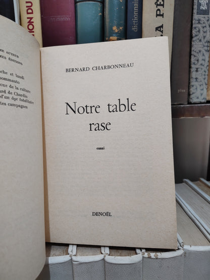 Charbonneau - Notre table rase