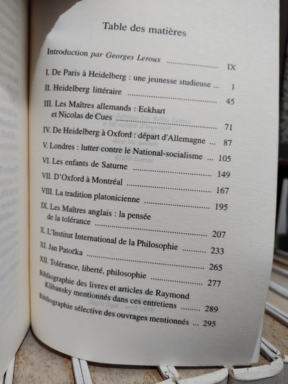 Klibansky - Le philosophe et la mémoire du siècle