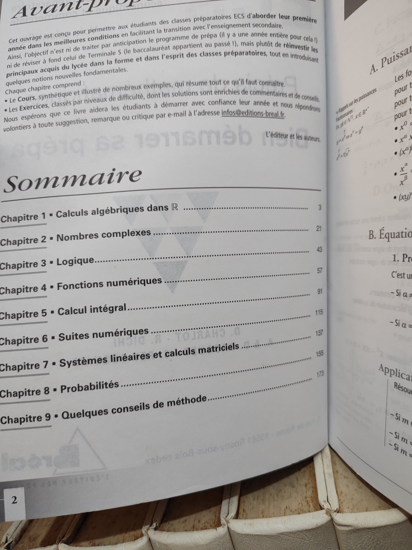 ECS Précis de mathématiques bien démarrer sa prépa