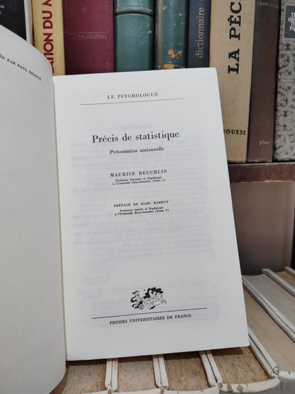 Reuchlin - Précis de statistique : Présentation notionnelle