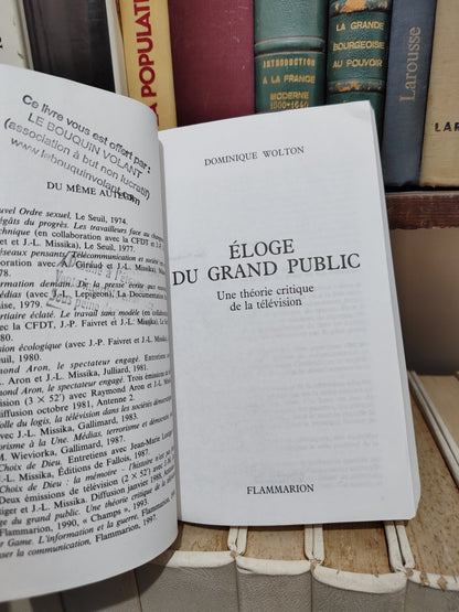 Wolton - Eloge du grand public une théorie critique de la télévision