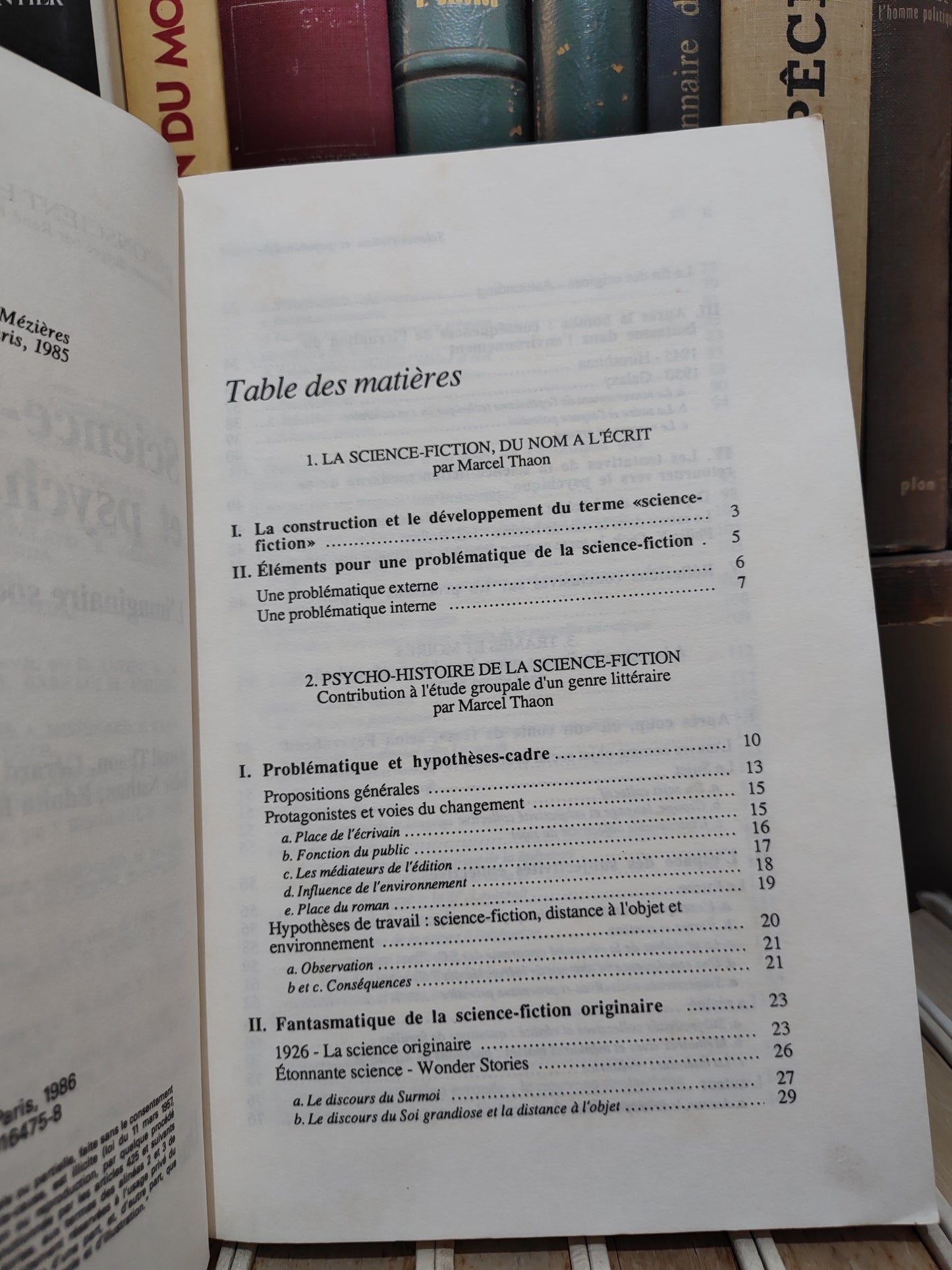 Thoan - Sciences fiction et psychanalyse : L'imaginaire social de l'S.F