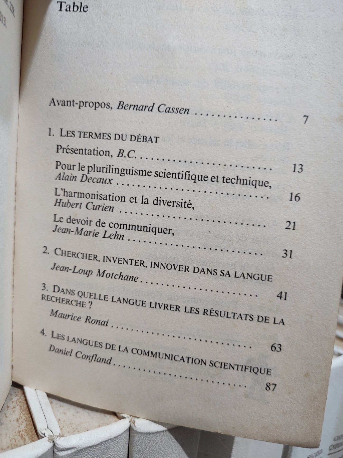 Cassen - Quelle langue pour la science