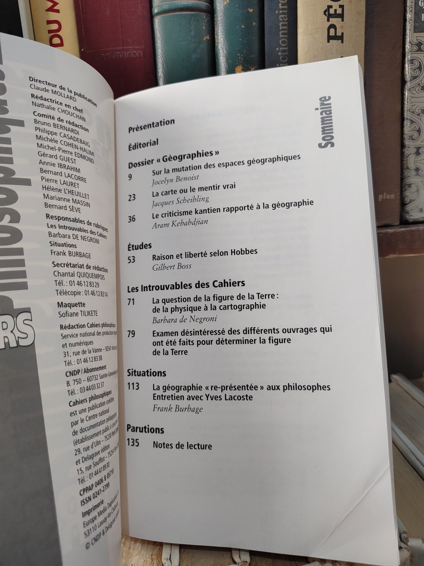 Cahiers philosophiques n 93 dossier géographiques