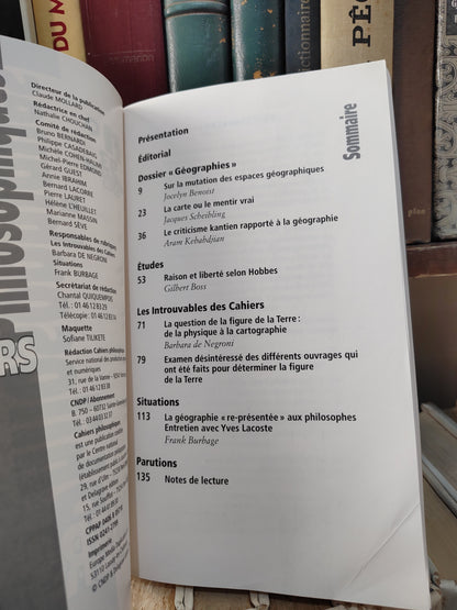 Cahiers philosophiques n 93 dossier géographiques